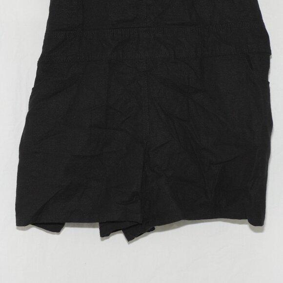 LNC Torrid Size 0 Linen Black Bibs Romper Adjustable Straps Shorts 3.5” Inseam - Picture 3 of 4